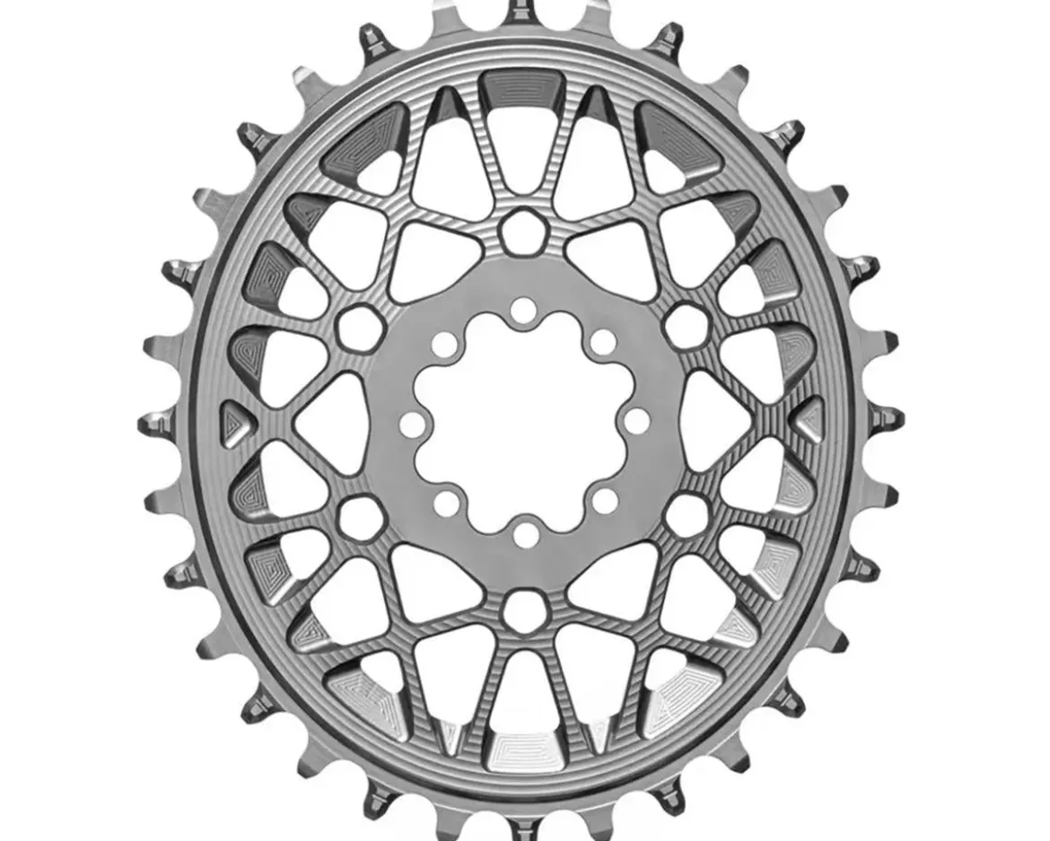 Absolute Black SRAM T-Type Oval 8-Blot Direct Mount Chainring (Titanium Grey) (Single) (30T) (3mm Offset/Boost)