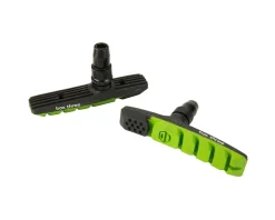 Box Three V-Brake Pads (Green) (1 Pair) (Threaded)
