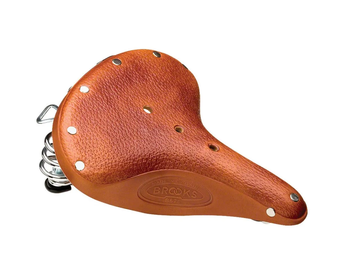 Brooks B67 S Women's Saddle (Honey) (Black Steel Rails) (210mm)