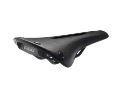Brooks C15 Cambium Carved Saddle (Black) (Steel Rails) (140mm)