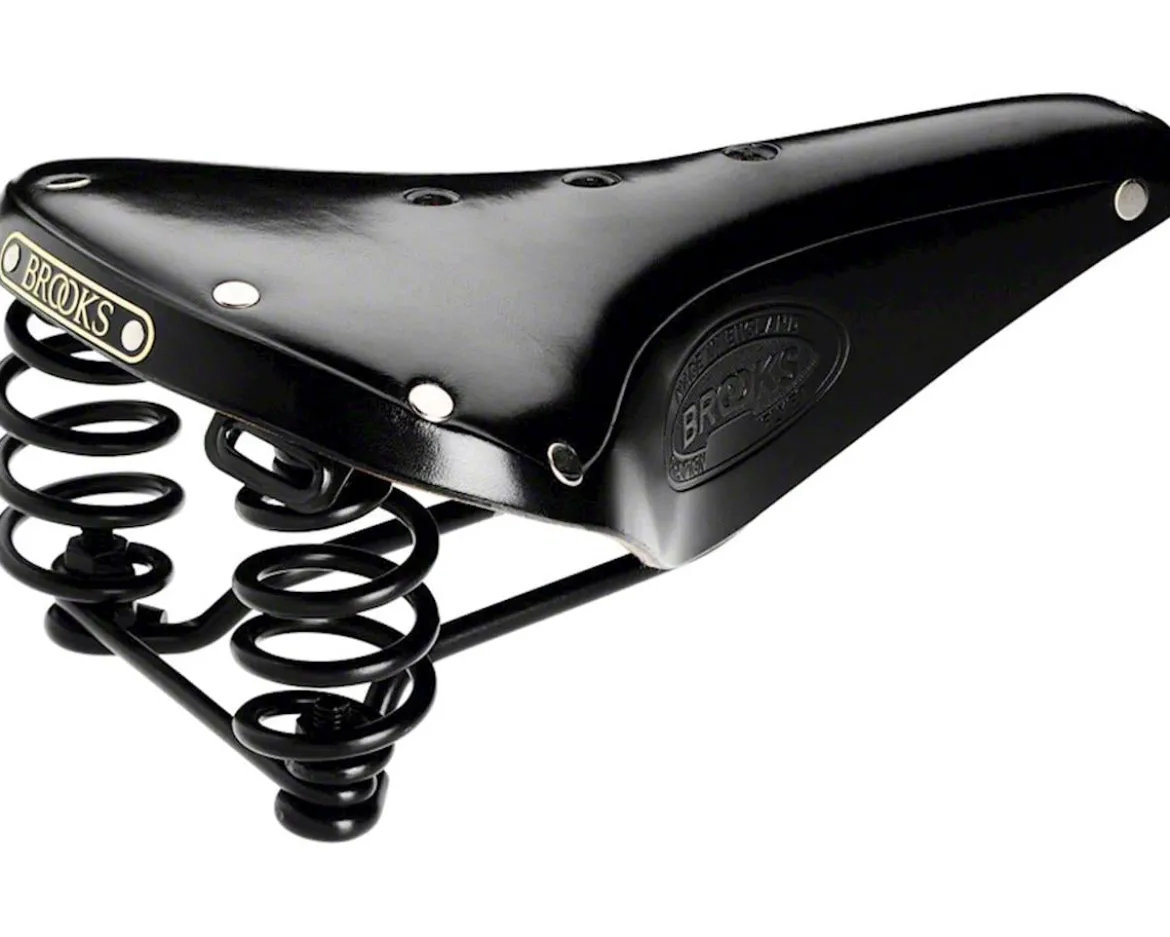 Brooks Flyer Men's Leather Saddle (Black) (Steel Rails) (170mm)