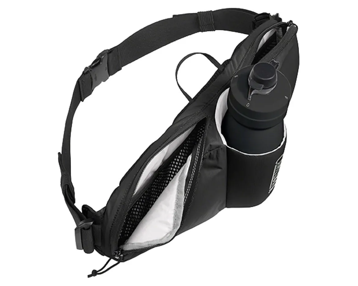 Camelbak Podium Flow 2 Waist Pack (Black) (w/ 21oz Podium Dirt Series Water Bottle)