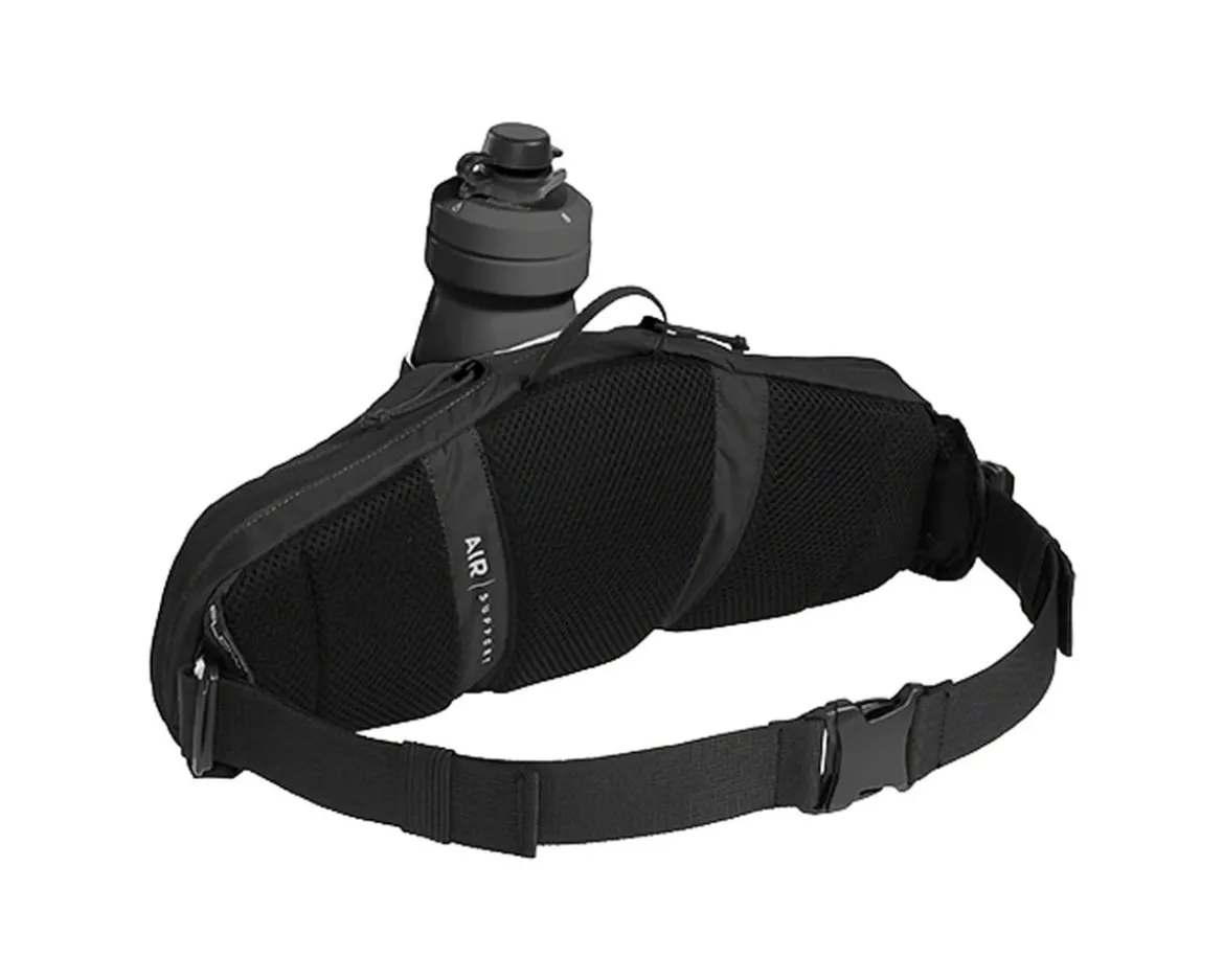 Camelbak Podium Flow 2 Waist Pack (Black) (w/ 21oz Podium Dirt Series Water Bottle)