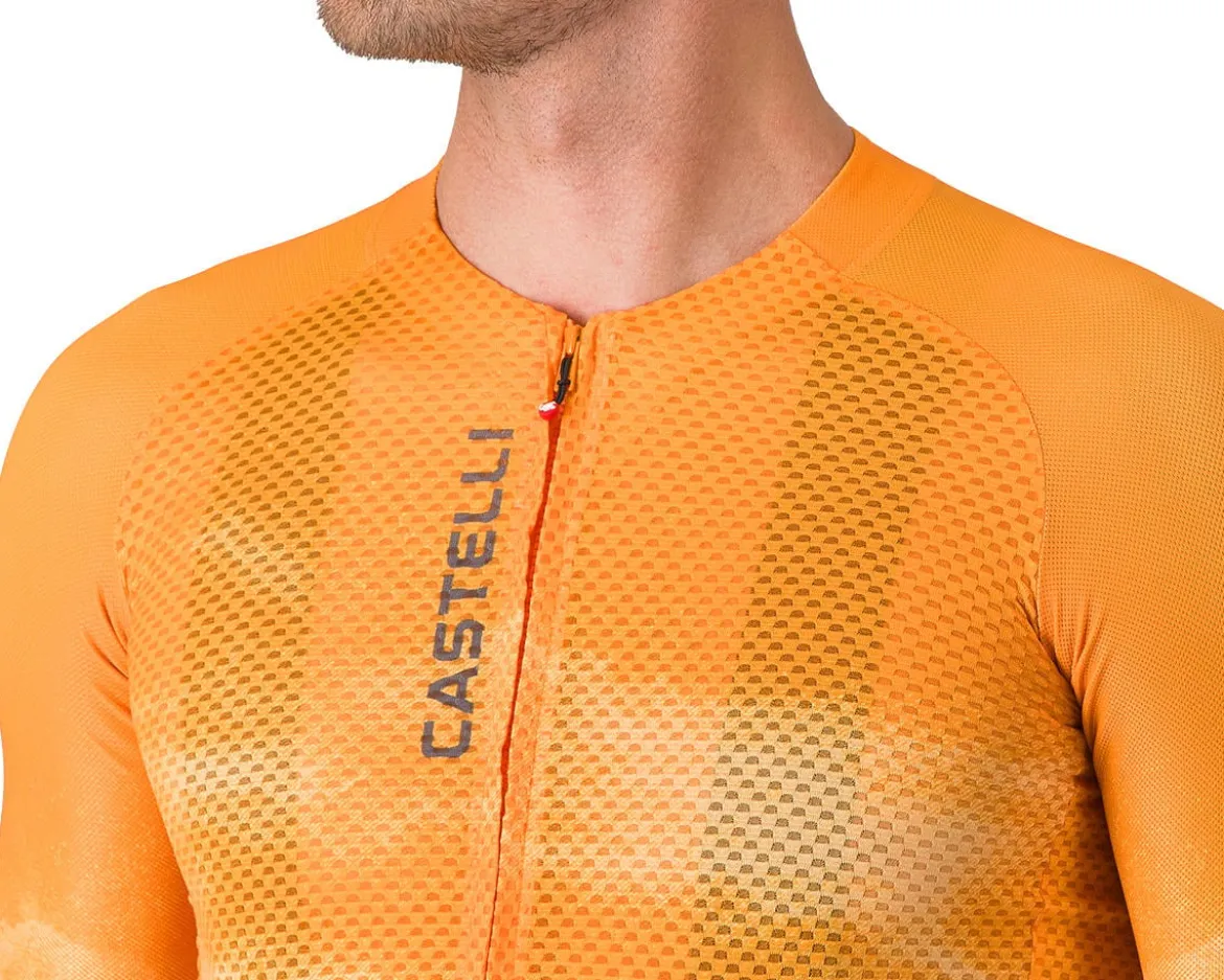Castelli Climber's A/C Short Sleeve Jersey (Vivid Orange/Smoky Grey) (M)