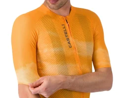 Castelli Climber's A/C Short Sleeve Jersey (Vivid Orange/Smoky Grey) (M)