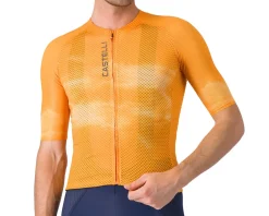 Castelli Climber's A/C Short Sleeve Jersey (Vivid Orange/Smoky Grey) (M)