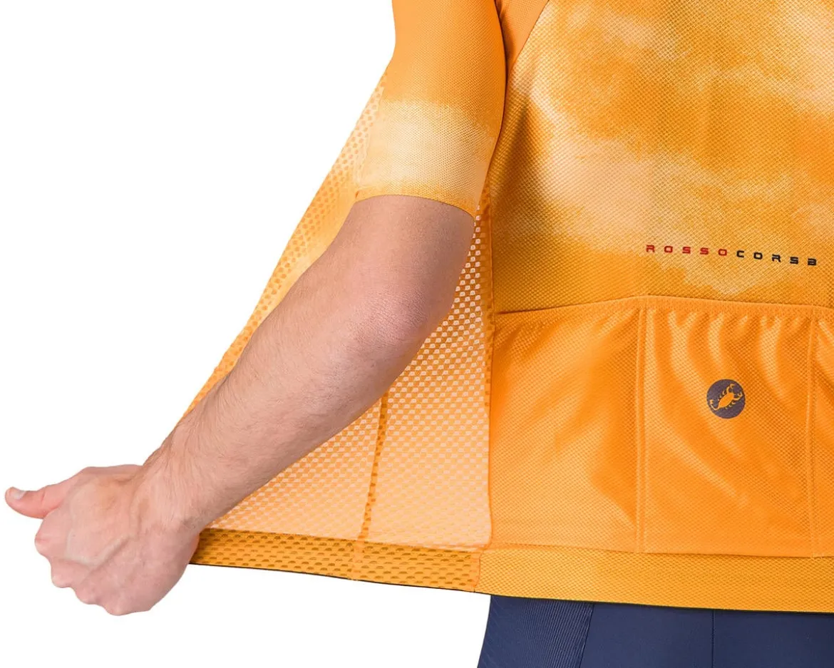 Castelli Climber's A/C Short Sleeve Jersey (Vivid Orange/Smoky Grey) (M)