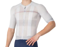 Castelli Climber's A/C Short Sleeve Jersey (Silver Grey/Red) (XL)