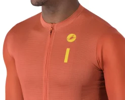 Castelli Drittone Logo Short Sleeve Jersey (Paprika/Mango Mojito) (S)