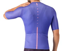 Castelli Drittone Logo Short Sleeve Jersey (Ultraviolet/Rosa Giro) (S)