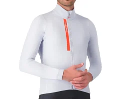 Castelli Entrata Thermal Long Sleeve Jersey (Silver Grey/Brilliant Orange) (M)