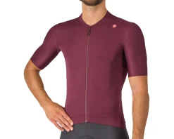 Castelli Espresso Short Sleeve Jersey (Deep Bordeaux/Silver Moon) (L)