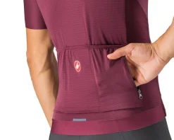 Castelli Espresso Short Sleeve Jersey (Deep Bordeaux/Silver Moon) (L)