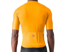Castelli Espresso Short Sleeve Jersey (Vivid Orange/Dark Grey) (L)