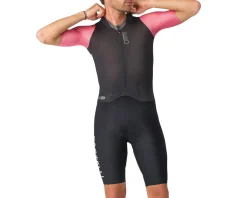 Castelli Saturday Morning Skinsuit (Black/Rosa Giro/Smoky Grey) (S)