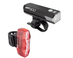 CatEye AMPP900/VIZ300 Headlight/Taillight Set (Black) (USB Rechargeable)