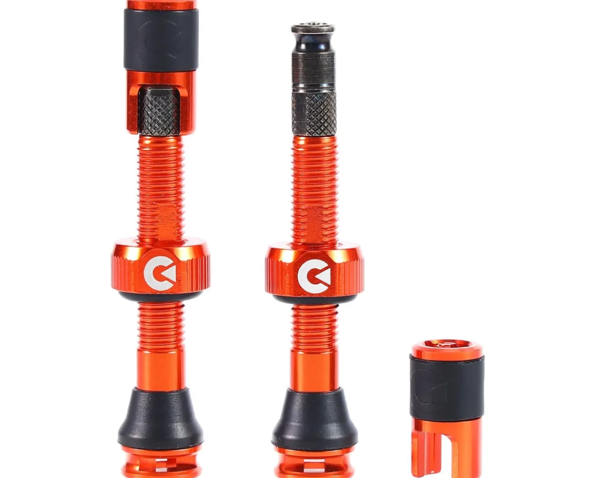 Clik Tubeless Valve Set (Orange) (Pair) (40mm)