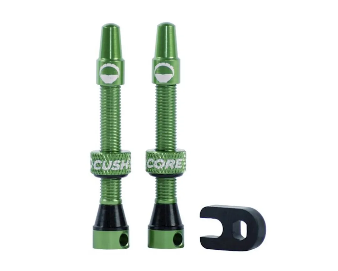 CushCore Air Valve Tubeless Valve Set (Green) (44mm)