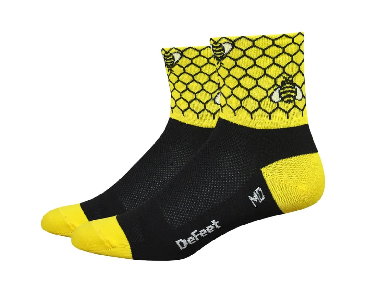 DeFeet Aireator 3" Bee Aware Sock (Yellow/Black) (M)