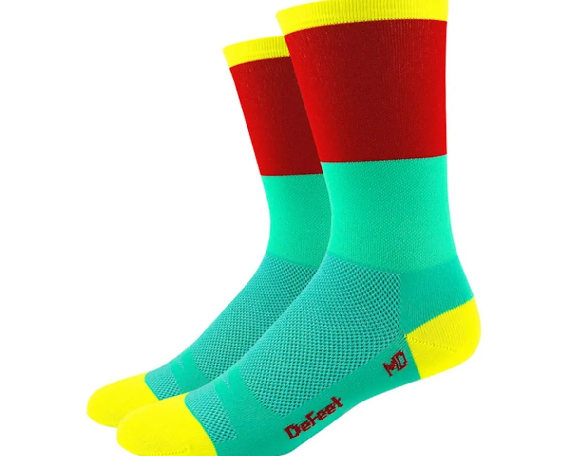 DeFeet Aireator 6" Socks (Celeste Blue/Red) (XL)