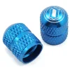 Deity Crown Schrader Valve Caps (Blue) (Pair)