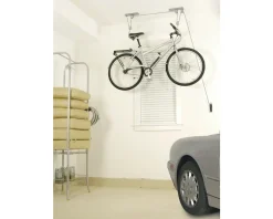Delta Deluxe Bike Ceiling Hoist Storage Rack (Silver) (1 Bike) (w/ Kayak/Canoe Strapping)