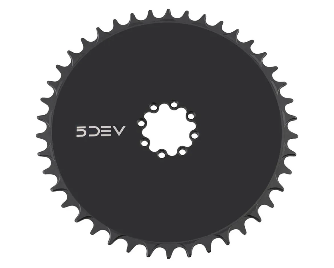 5Dev Aluminum Aero Road Chainring (Black) (8-Bolt SRAM) (42T)
