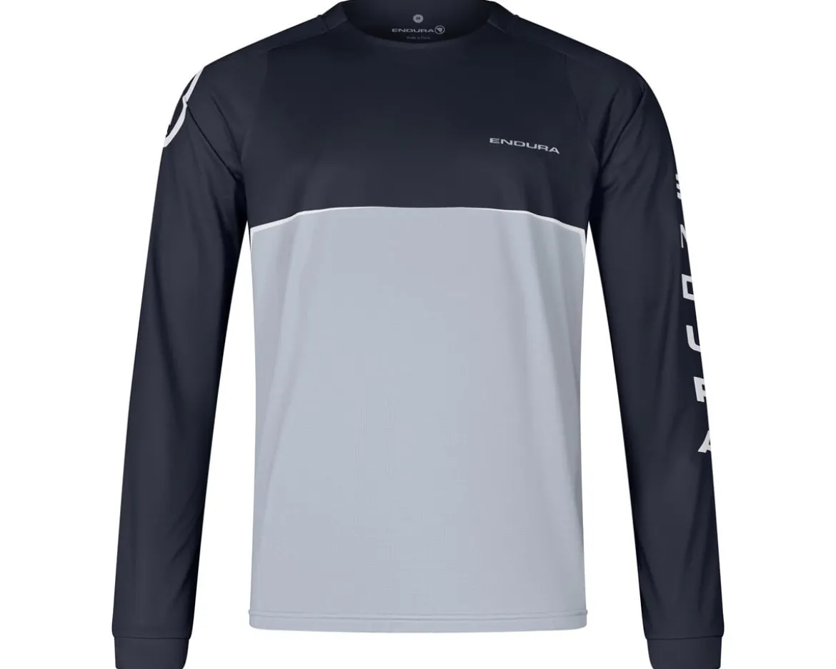 Endura CORE Printed Long Sleeve Tee Jersey (Black) (S)