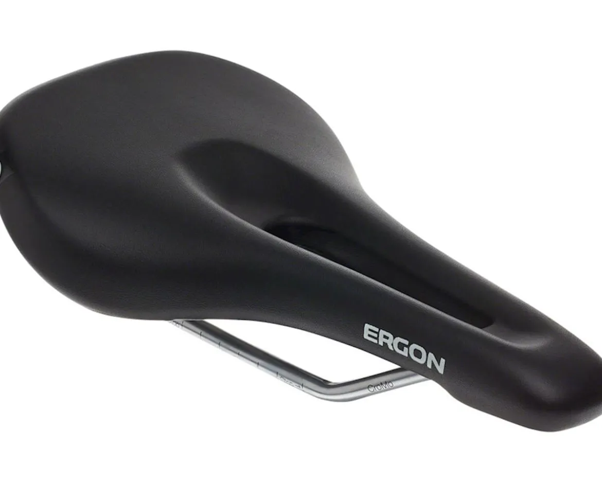 Ergon SM Women's Saddle (Black) (Chromoly Rails) (S/M)