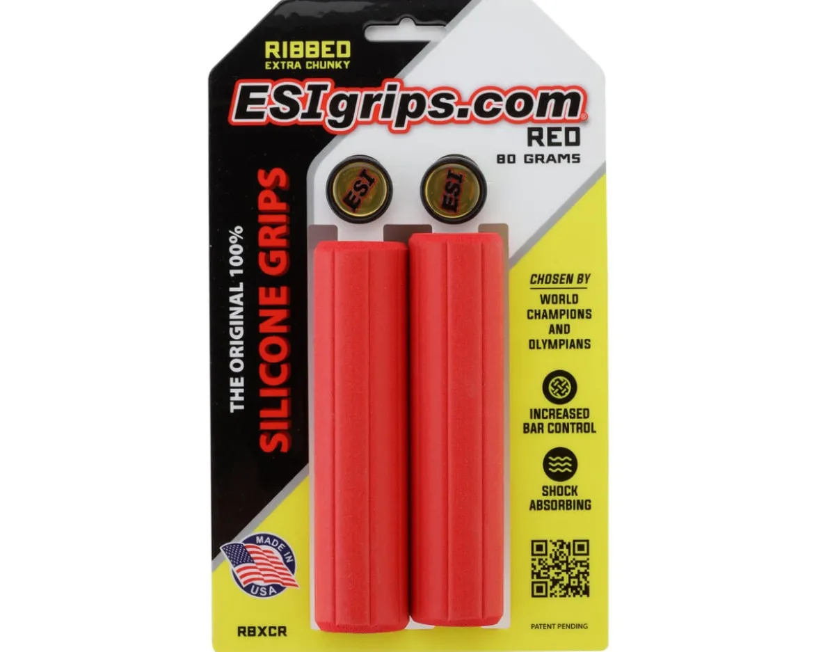 ESI Grips MTB Ribbed Extra Chunky Silicone Grips (Red)