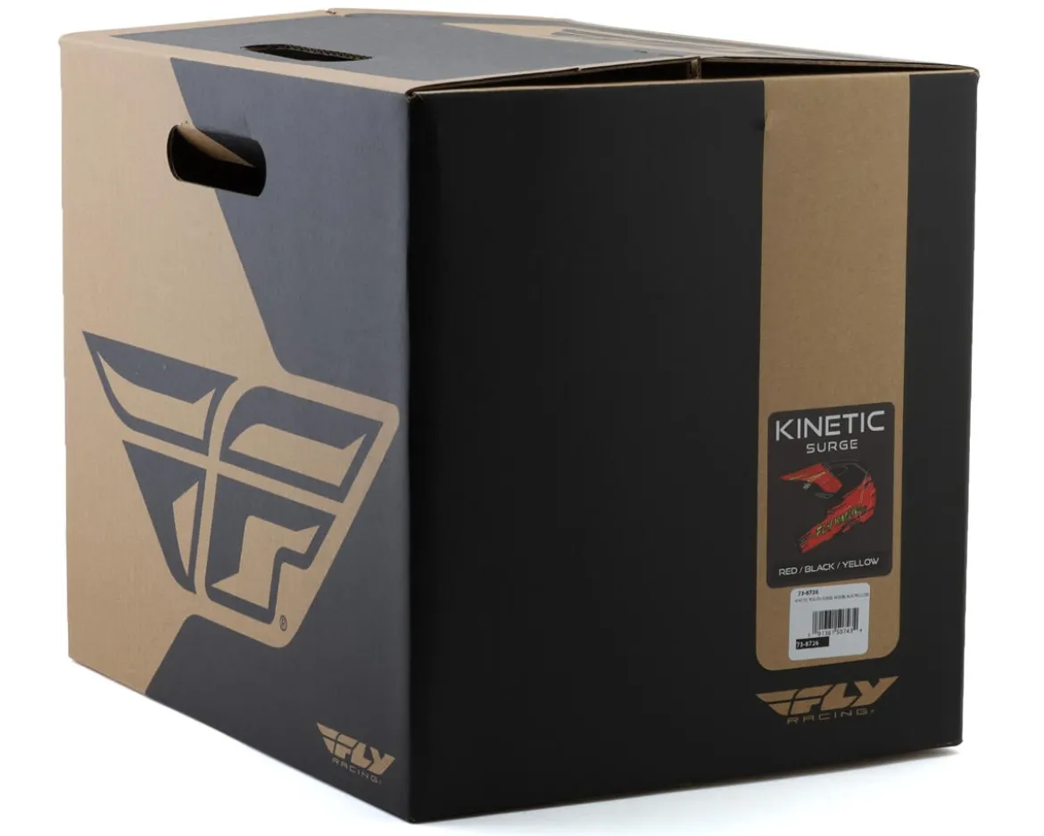 Fly Racing Youth Kinetic Surge Helmet (Black/Red/Yellow) (Youth S)