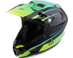 Fly Racing Werx-R Carbon Full Face Helmet (Hi-Viz/Teal/Carbon) (Youth L)