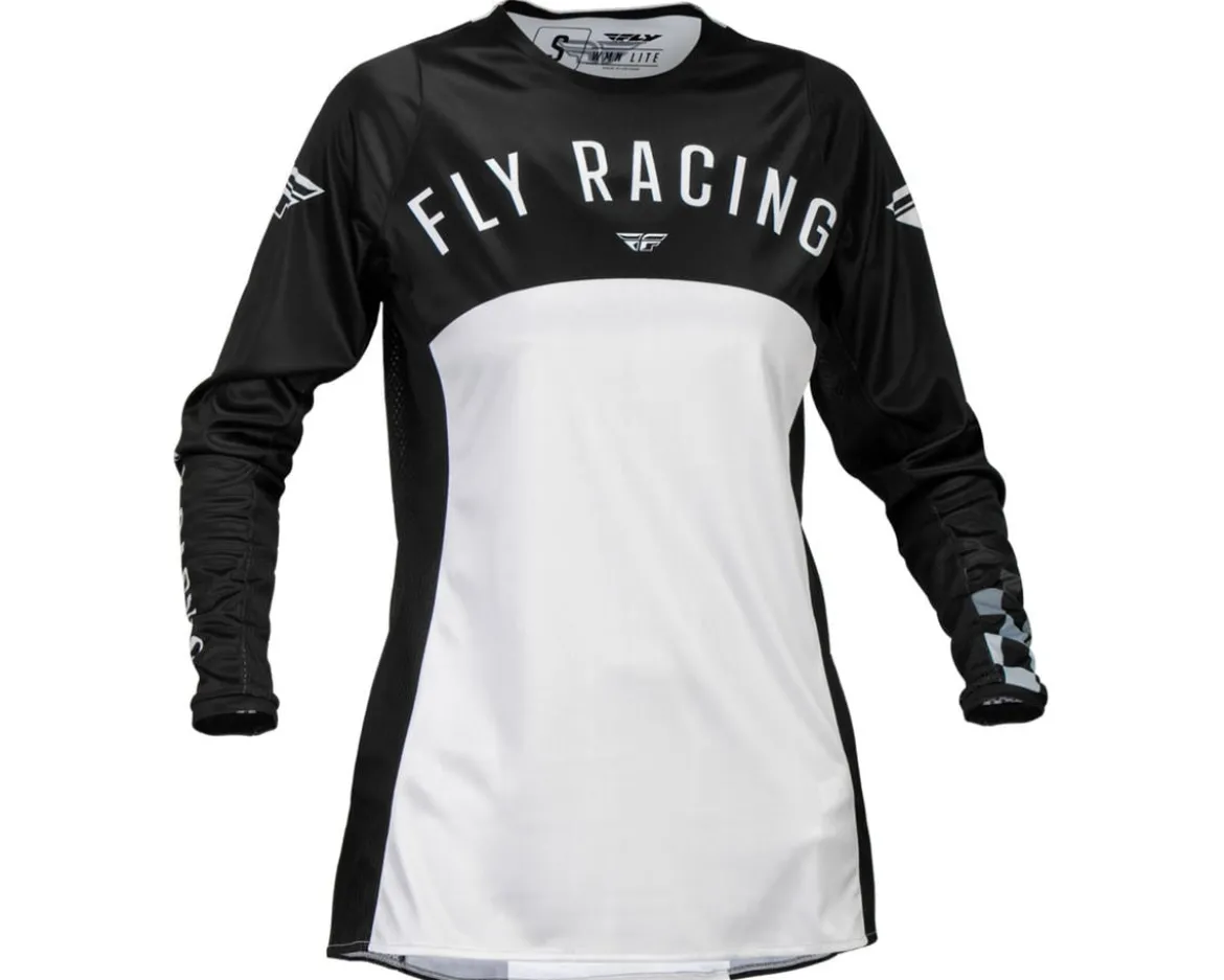 Fly Racing Women's Lite Long Sleeve Jersey (Black/Light Grey) (L)