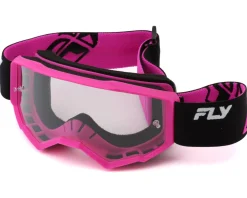 Fly Racing Youth Focus Goggle (Black/Pink) (Clear Lens)