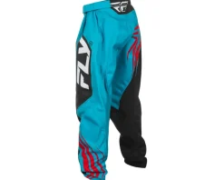 Fly Racing Youth F-16 Pants (Cyan/Black/Red) (20)