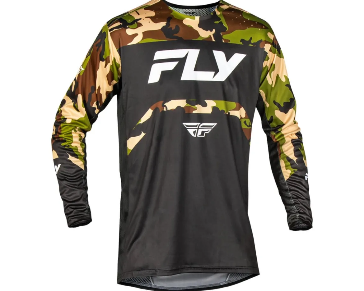 Fly Racing Youth Rayce Long Sleeve Jersey (Black/Camo) (Youth XL)