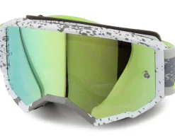 Fly Racing Youth Zone Goggles (Dark Grey/Hi-Vis) (Iridescent Green Mirror Lens)