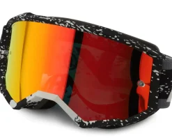 Fly Racing Youth Zone Goggles (Black/Grey) (Red Mirror/Smoke Lens)