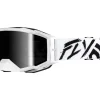 Fly Racing Zone Elite Goggles (Black/White) (Black Mirror/Smoke Lens)