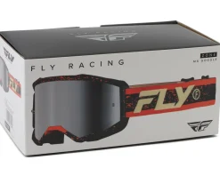 Fly Racing Zone Goggles (Black/Red/Cream) (Silver Mirror/Smoke Lens)