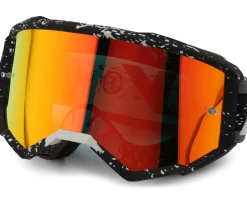 Fly Racing Zone Goggles (Black/Grey) (Red Mirror/Smoke Lens)