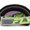 Fly Racing Zone Goggles (Dark Grey/Hi-Vis) (Iridescent Green Mirror Lens)