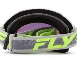 Fly Racing Zone Goggles (Dark Grey/Hi-Vis) (Iridescent Green Mirror Lens)