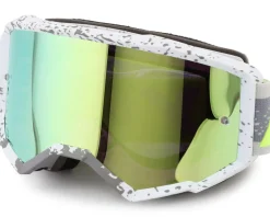 Fly Racing Zone Goggles (Dark Grey/Hi-Vis) (Iridescent Green Mirror Lens)
