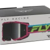 Fly Racing Zone Goggles (Pink/Black/Hi-Vis) (Black Mirror/Smoke Lens)