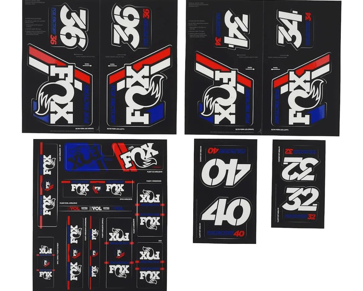Fox Suspension Heritage Decal Kit for Forks & Shocks (Red/White/Blue) (All Models Except Step Casts)