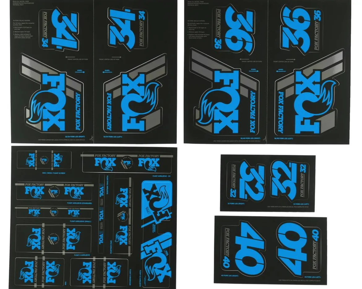 Fox Suspension Heritage Decal Kit (Blue)