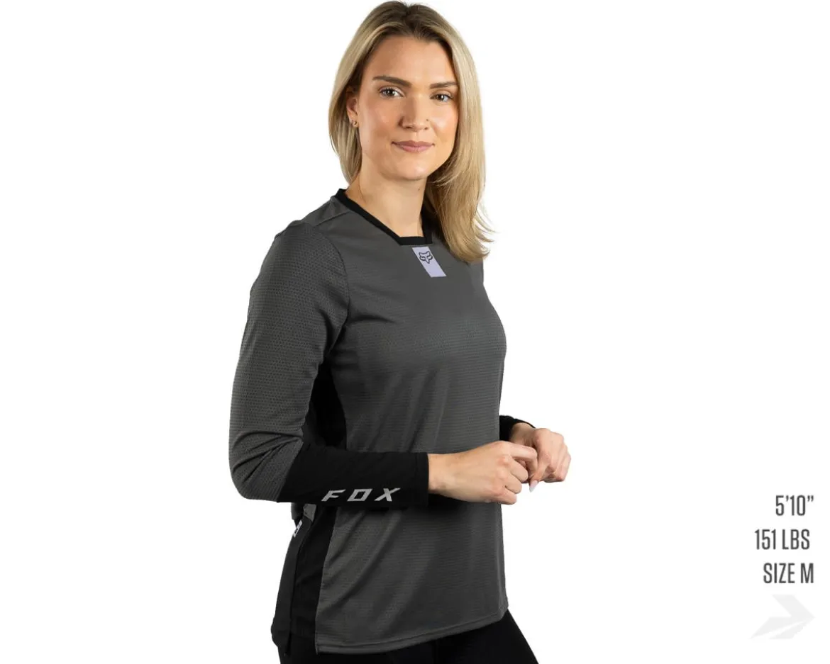 Fox Racing Women's Defend Long Sleeve Jersey (Dark Shadow) (M)