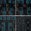 Fox Suspension All Mountain Fork and Shock Decal Kit (Blue Teal Flux)