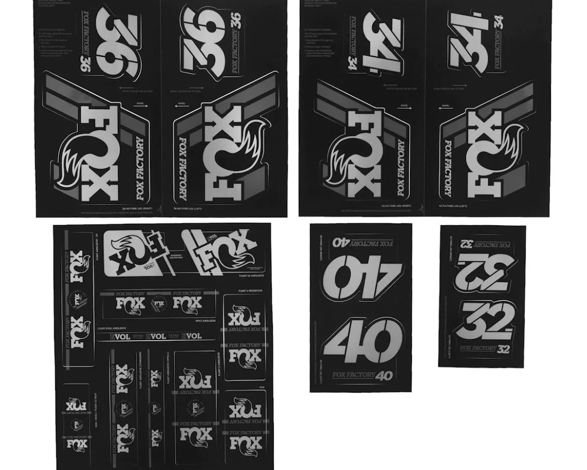 Fox Suspension Heritage Decal Kit for Forks & Shocks (Silver) (All Models Except Step Casts)